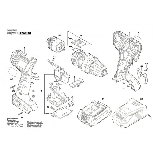 Запчасти для ударного шуруповерта Bosch GSB 14,4V-LI